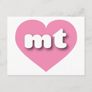 Montana pink heart - I love mt Postcard