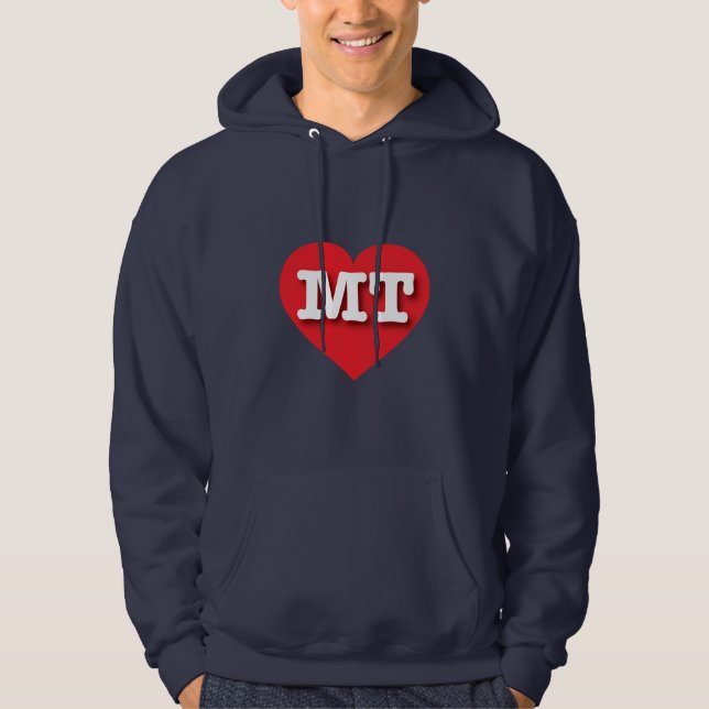 Montana Red Heart - I love MT Hoodie (Front)