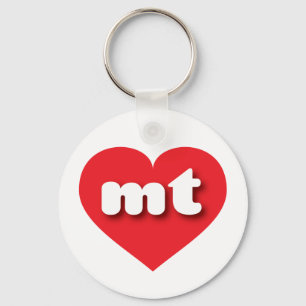 Montana red heart - I love mt Key Ring