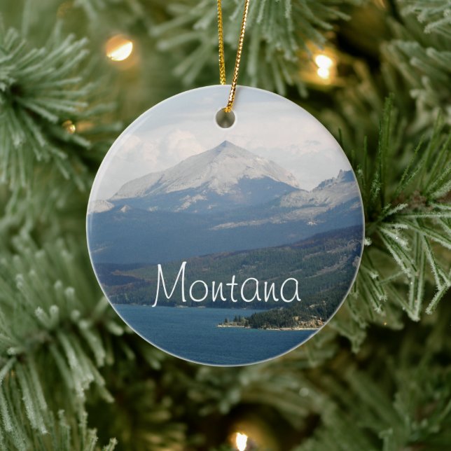 Montana Scenic Landscape Holiday Ceramic Ornament (Tree)