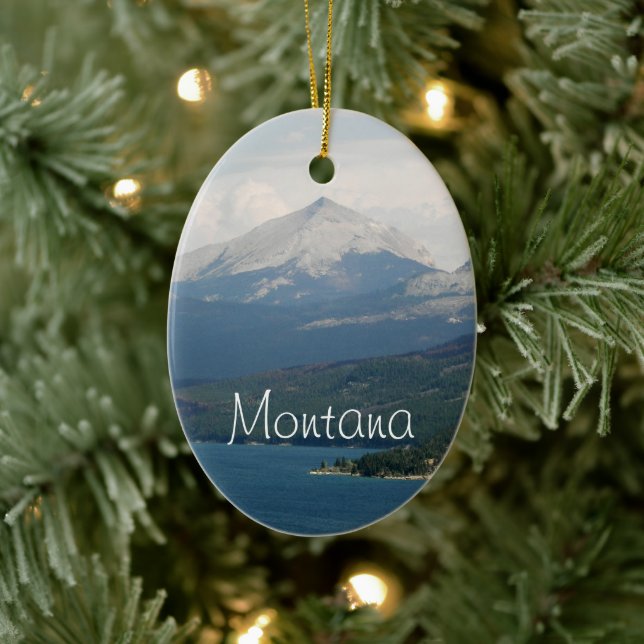 Montana Scenic Landscape Holiday Ceramic Ornament (Tree)