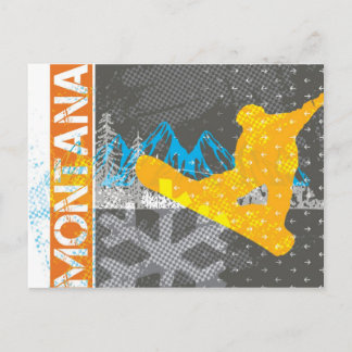 Montana Snowboarding Postcard
