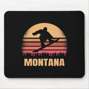 Montana Snowboarding Vintage Snow Boarder Retro 70 Mouse Pad