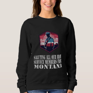 Montana Soldier Patriotic Silhouette in American F Sweatshirt