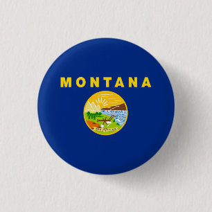 Montana State Flag 3 Cm Round Badge