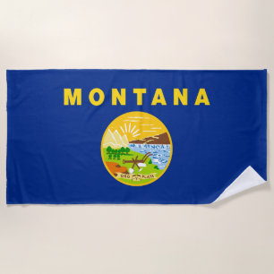 Montana State Flag Beach Towel