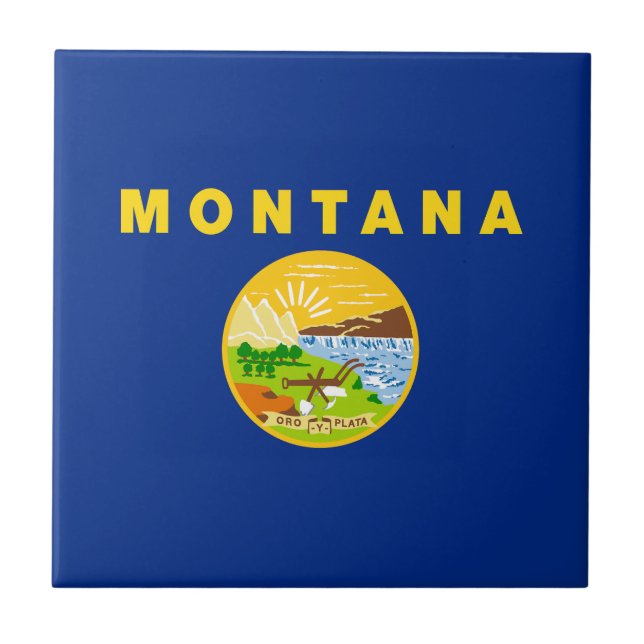 Montana State Flag Ceramic Tile (Front)