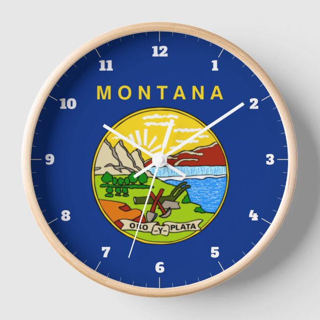 MONTANA STATE FLAG CLOCK (Front)