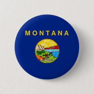 Montana State Flag Design 6 Cm Round Badge