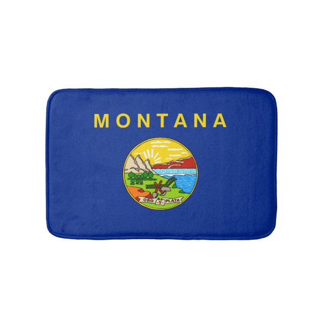 Montana State Flag Design Bath Mat (Front)