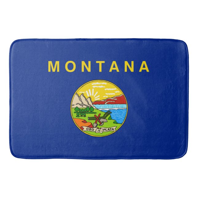Montana State Flag Design Bath Mat (Front)