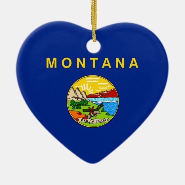Montana State Flag Design Ceramic Ornament (Front)