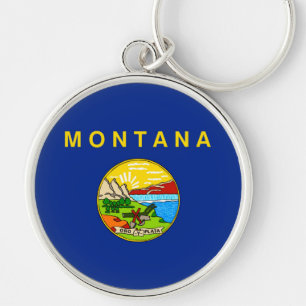 Montana State Flag Design Key Ring