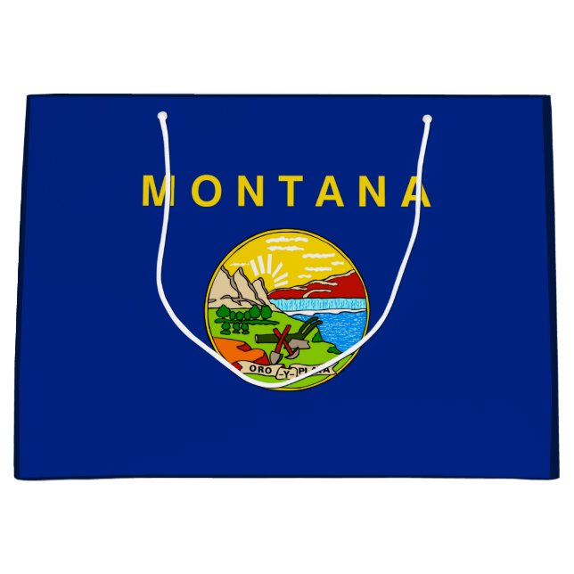Montana State Flag Design Large Gift Bag (Front)