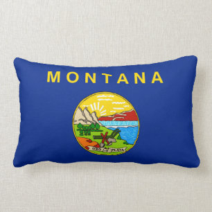 Montana State Flag Design Lumbar Cushion