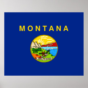 Montana State Flag Design Poster