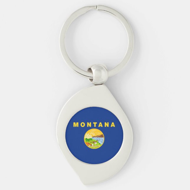 Montana State Flag Key Ring (Front)