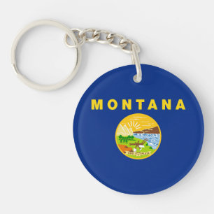 Montana State Flag Key Ring