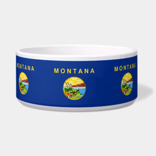 Montana State Flag Pet Bowl
