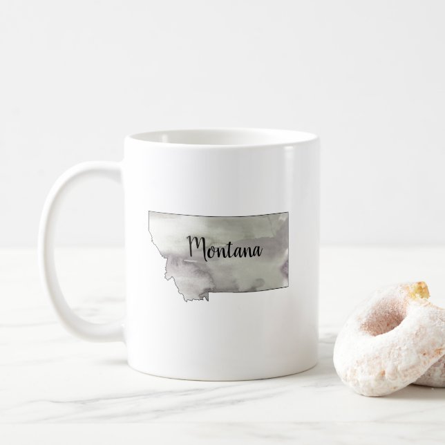Montana State Illustration Art Coffee Mug (With Donut)