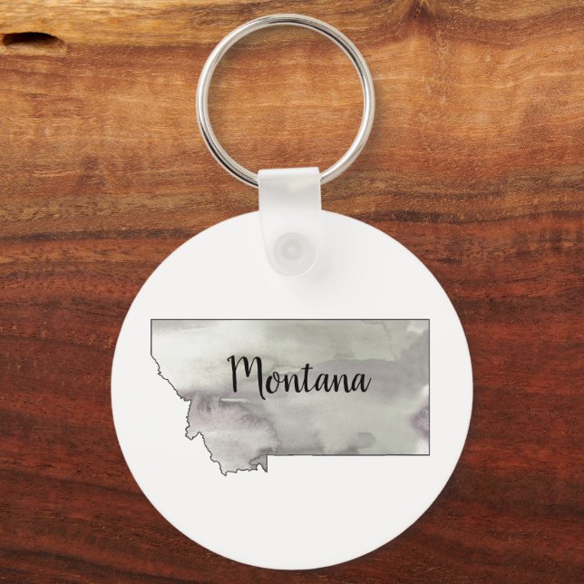 Montana State Illustration Art  Key Ring (Front)