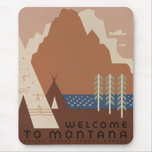 Montana State: Indian Tribes, Mountains, Prairie Mouse Pad