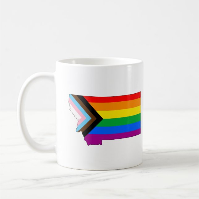 Montana State Pride LGBTQ Progress Pride Coffee Mug (Left)