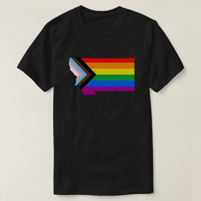 Montana State Pride LGBTQ Progress Pride T-Shirt (Design Front)
