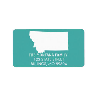 Montana State Return Address Labels - Turquoise