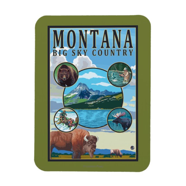 Montana State Scenes Magnet (Vertical)