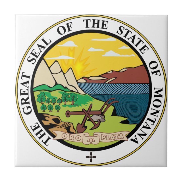 Montana State Seal Ceramic Tile (Front)
