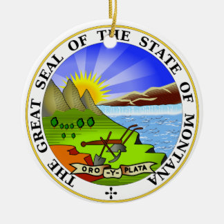 Montana State Seal Ceramic Tree Decoration