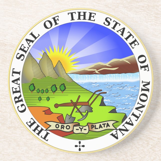 Montana State Seal Coaster (Front)