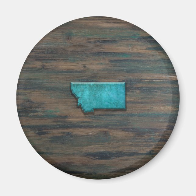 Montana State Shape Teal Magnet (Front)