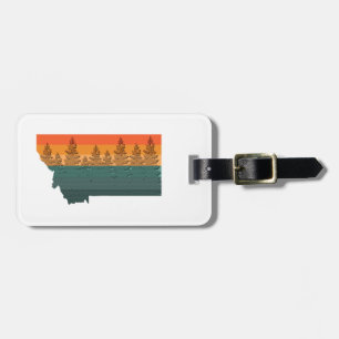 Montana State Tree Silhouette Luggage Tag