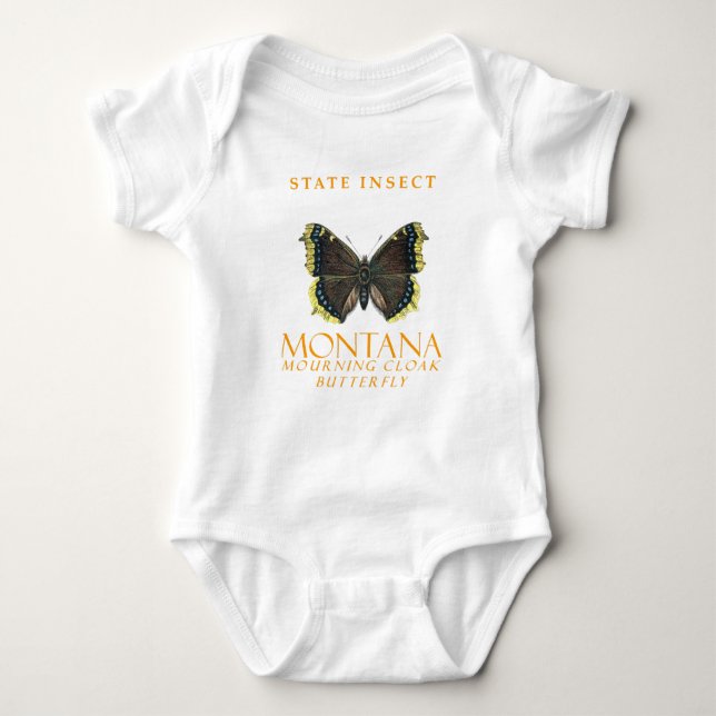 Montana Territory Insect The Mourning Cloak Butter Baby Bodysuit (Front)