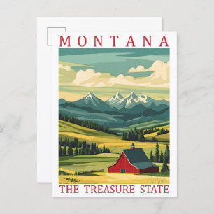 Montana the Treasure State USA Travel Place Postcard