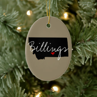 Montana Town Home State Ceramic Tree Decoration