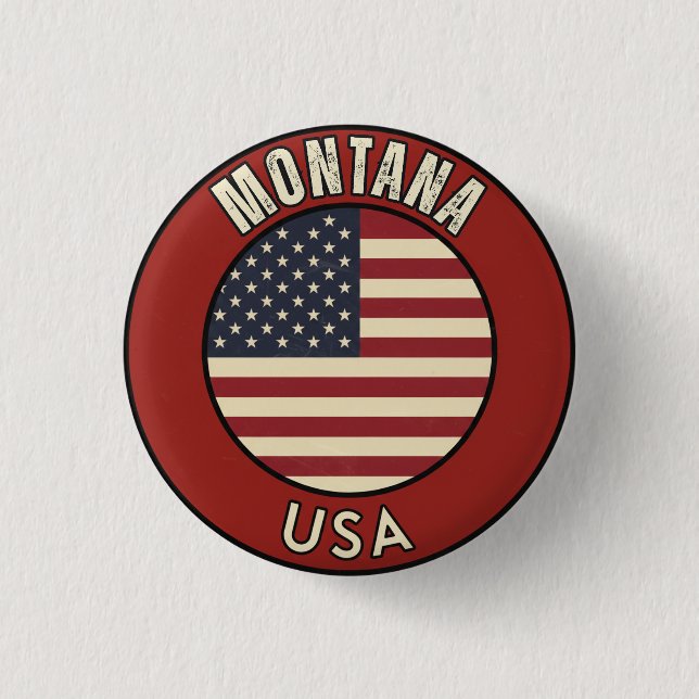 Montana United States of America 3 Cm Round Badge (Front)