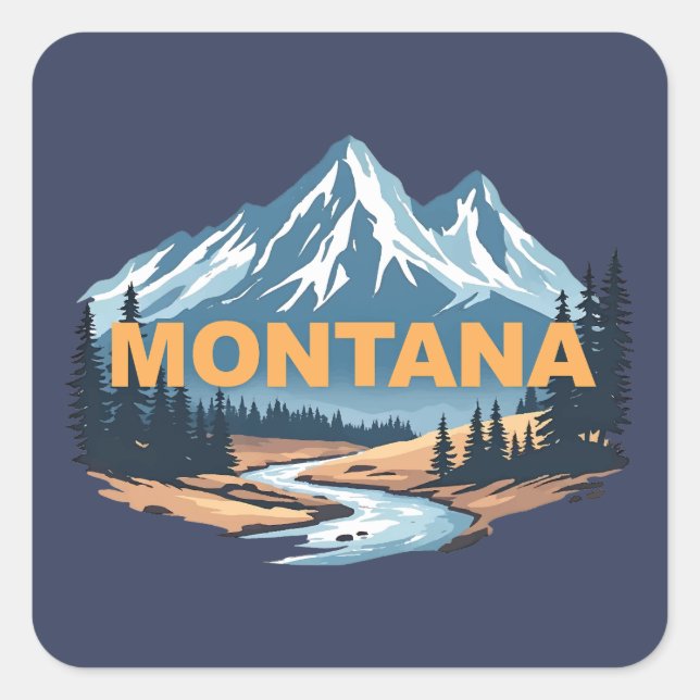 Montana United States of America Square Sticker (Front)