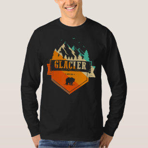 Montana Us Mountain Travel Vintage Glacier Nation T-Shirt