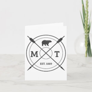Montana Usa Vintage Grizzly Bear America Souvenir  Card