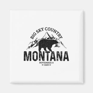 Montana Usa Vintage Grizzly Bear America Souvenir Magnet