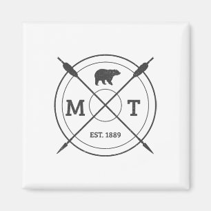 Montana Usa Vintage Grizzly Bear America Souvenir Magnet