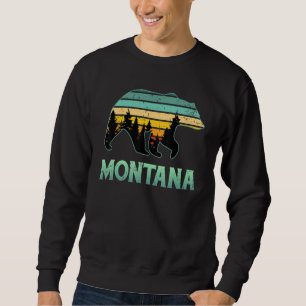 Montana Vintage Grizzly Bear Nature Hiking Souveni Sweatshirt