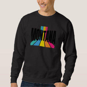 Montana Vintage Modern Retro Stripes Cool Montana Sweatshirt
