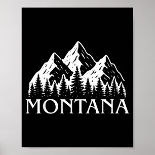 Montana vintage mountain outdoors big sky country poster