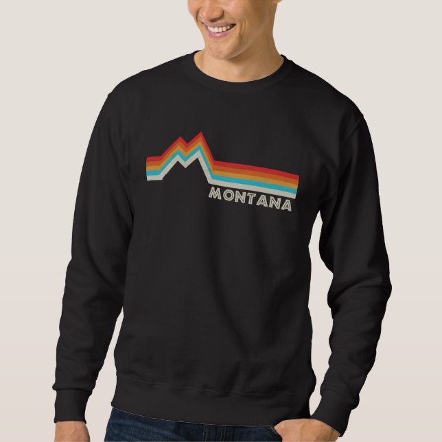 Montana Vintage Retro Mountains Nature Hiking  2 Sweatshirt (Front)