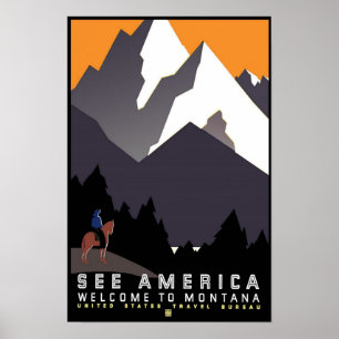 Montana Vintage Travel Poster