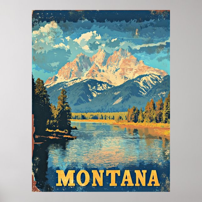Montana Vintage Travel Poster (Front)